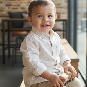 Cactus Light Tan Casual Button Down Shirt